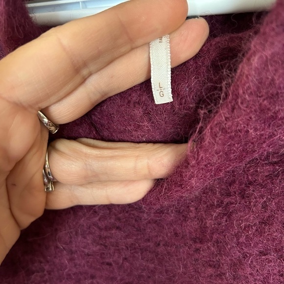 Free people 89% alpaca wool mix neck cropped sweater size large - Picture 4 of 8